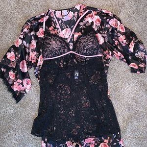 Lace Teddy and Robe Set